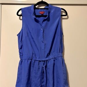 Merona Cobalt Blue Sleeveless Blouse with Cinch Waist